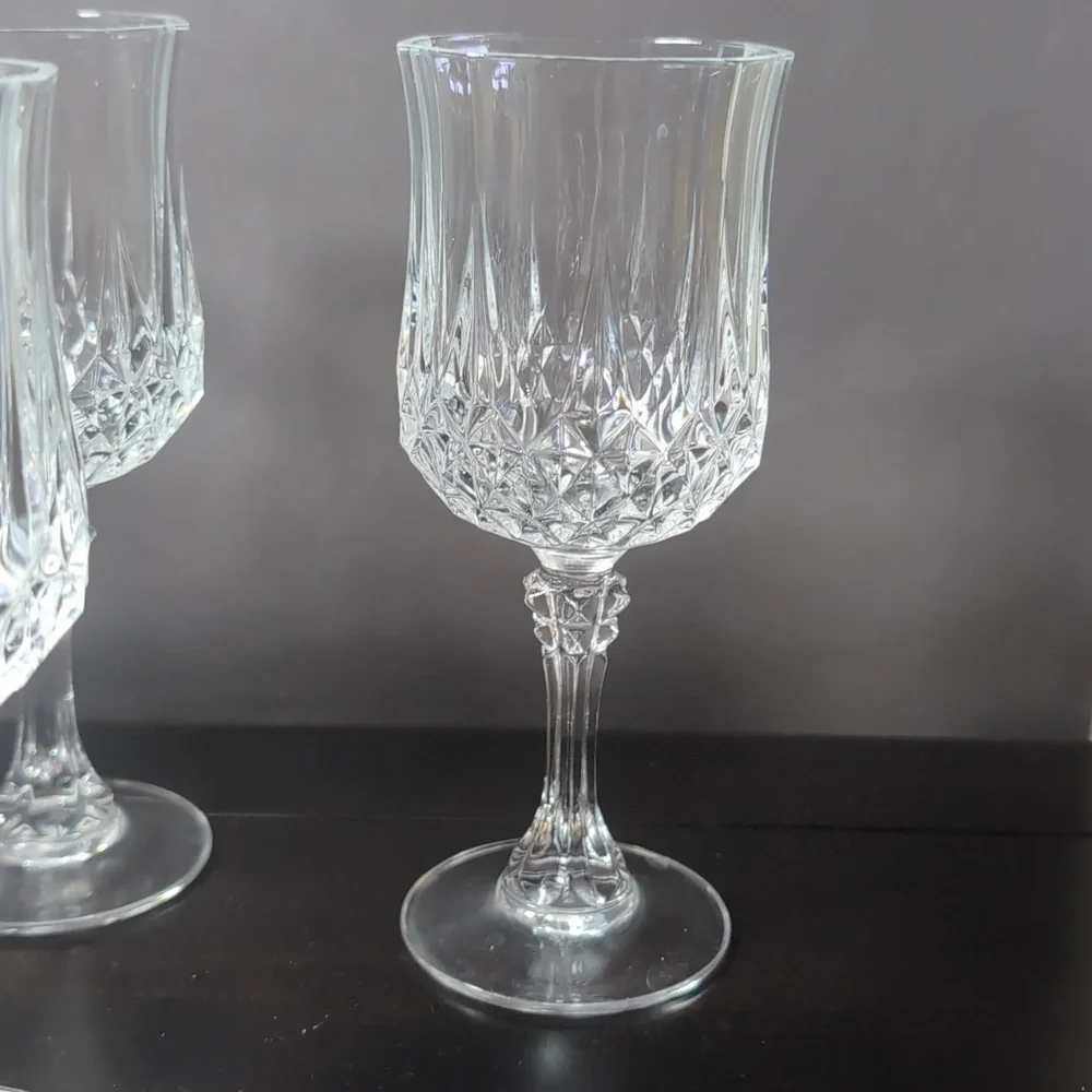 Set Of 4 Cristal d'Arques Longchamp Wine Glasses 6.5